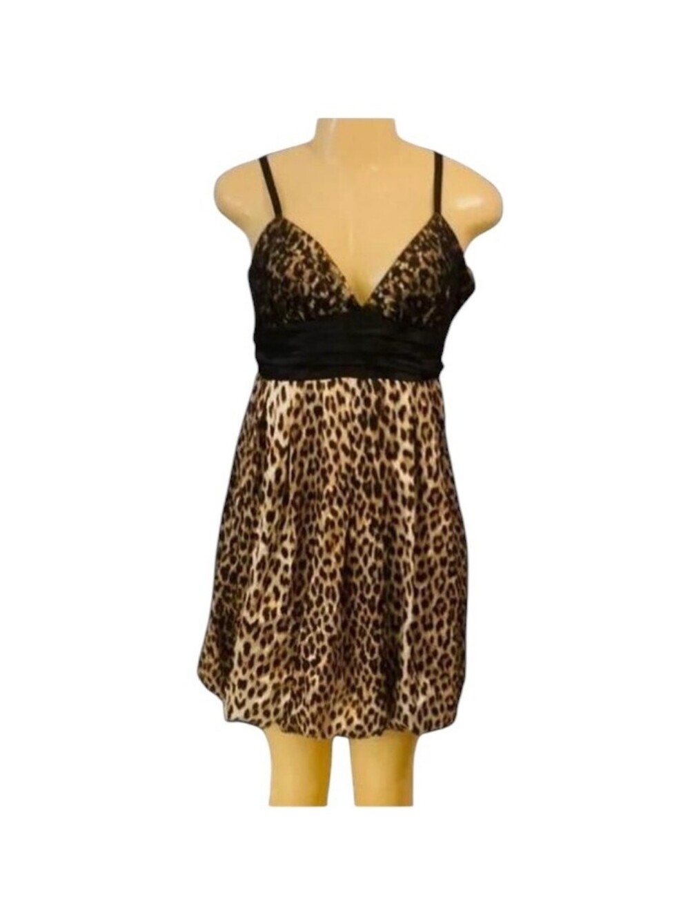 Vintage Y2K leopard print cocktail dress. City Triangles Size 5/6